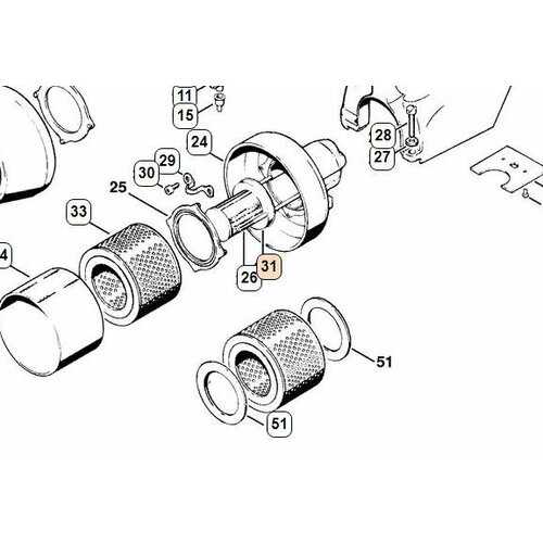 Фильтр воздушный Stihl TS 510/760 дополнительный, старого образца 42011401801