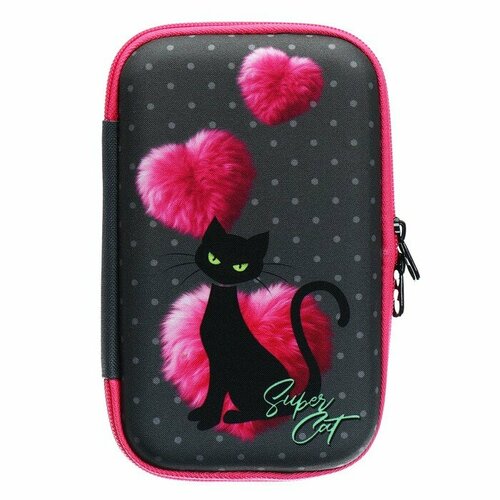 Пенал-футляр 120 х 210 х 50 мм EVA жесткий Stavia Чёрная кошка 1462₽