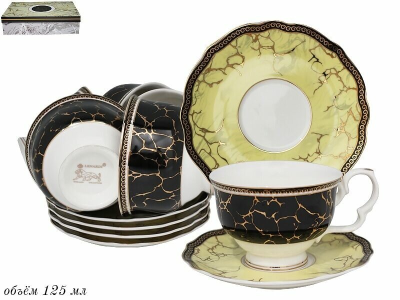 фото Кофейный набор 12пр, 125 мл мрамор Lenardi (197035)