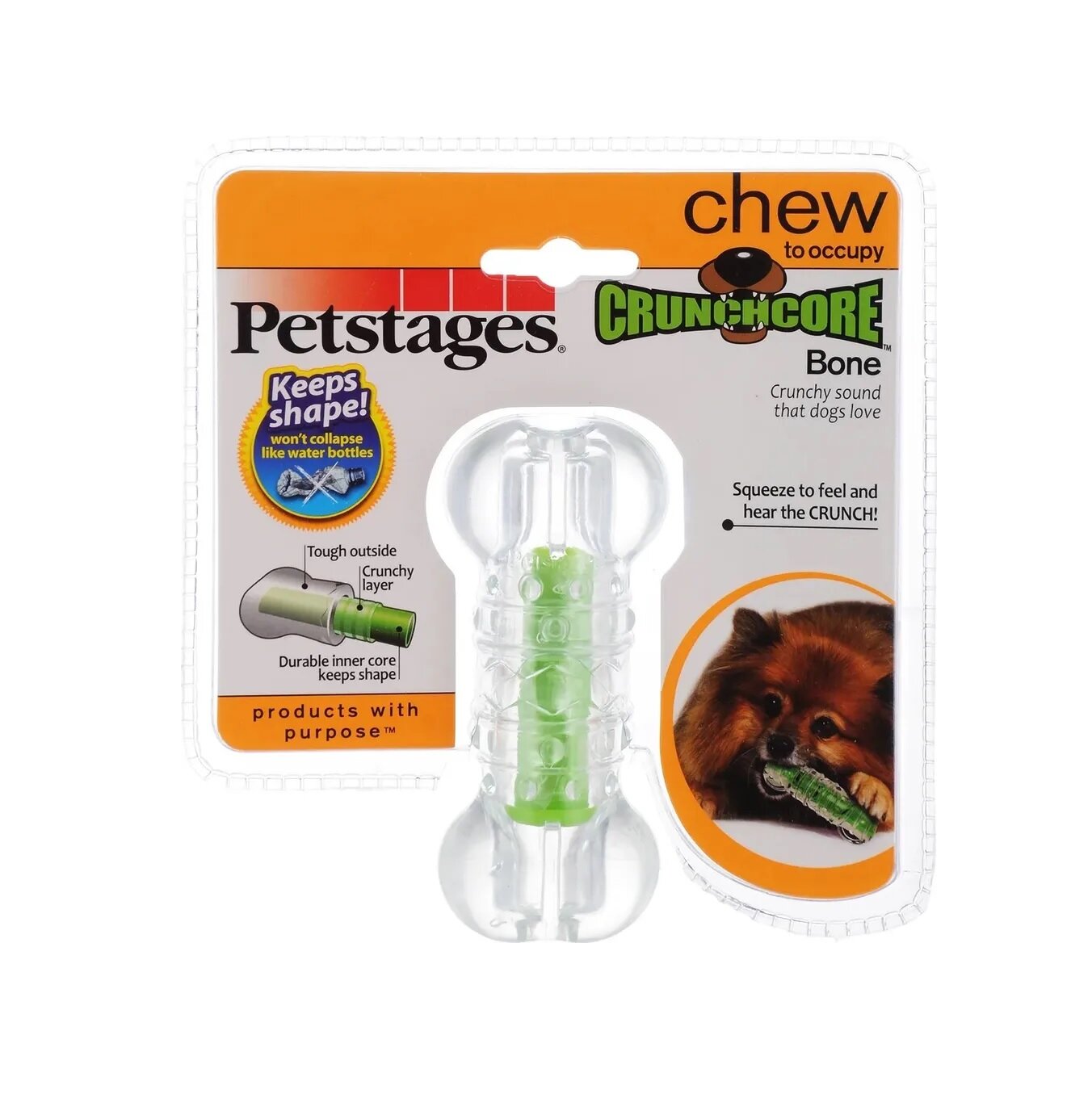 Косточка для собак Petstages Crunchcore bone (264YEX) зеленый