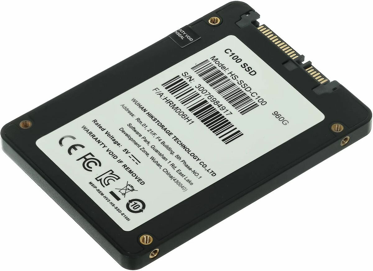 Накопитель SSD 2.5'' HIKVISION C100 960GB SATA 6Gb/s TLC 520/400MB/s IOPS 50K/30K MTBF 2M 7mm - фото №19