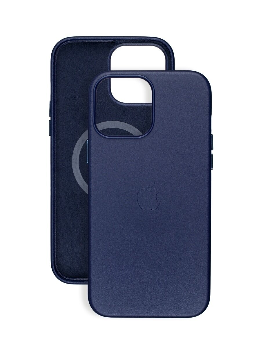 Чехол защитный / кожаный / c MagSafe для iPhone 13, темно-синий