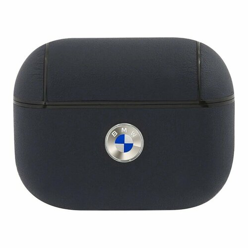 BMW кожаный чехол для AirPods Pro, Signature leather with Metal logo синий (BMAPSSLNA)
