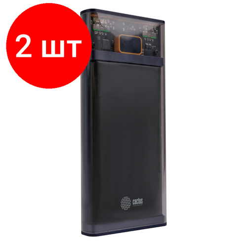 Комплект 2 штук Внешний аккумулятор Cactus CS-PBFSTT-10000 10000mAh 45A 2xUSB черный 4310₽