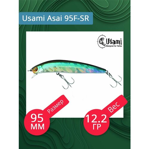 Воблер для рыбалки Usami Asai 95F-SR, 12.2 г. цвет #107, (плавающий)