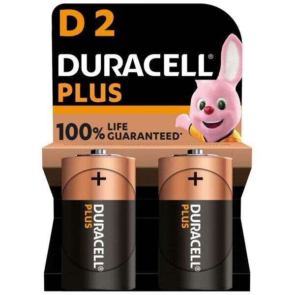 Батарейка Duracell LR20/D Plus Alkaline BL2 , 2шт.