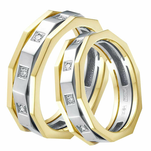 Кольцо обручальное Diamant online, золото, 585 проба, бриллиант, размер 17