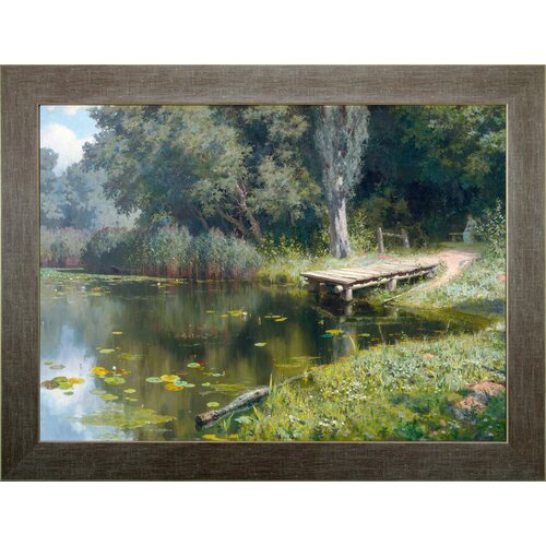 Репродукция картины В Д Поленов Заросший пруд 68х51 8500₽