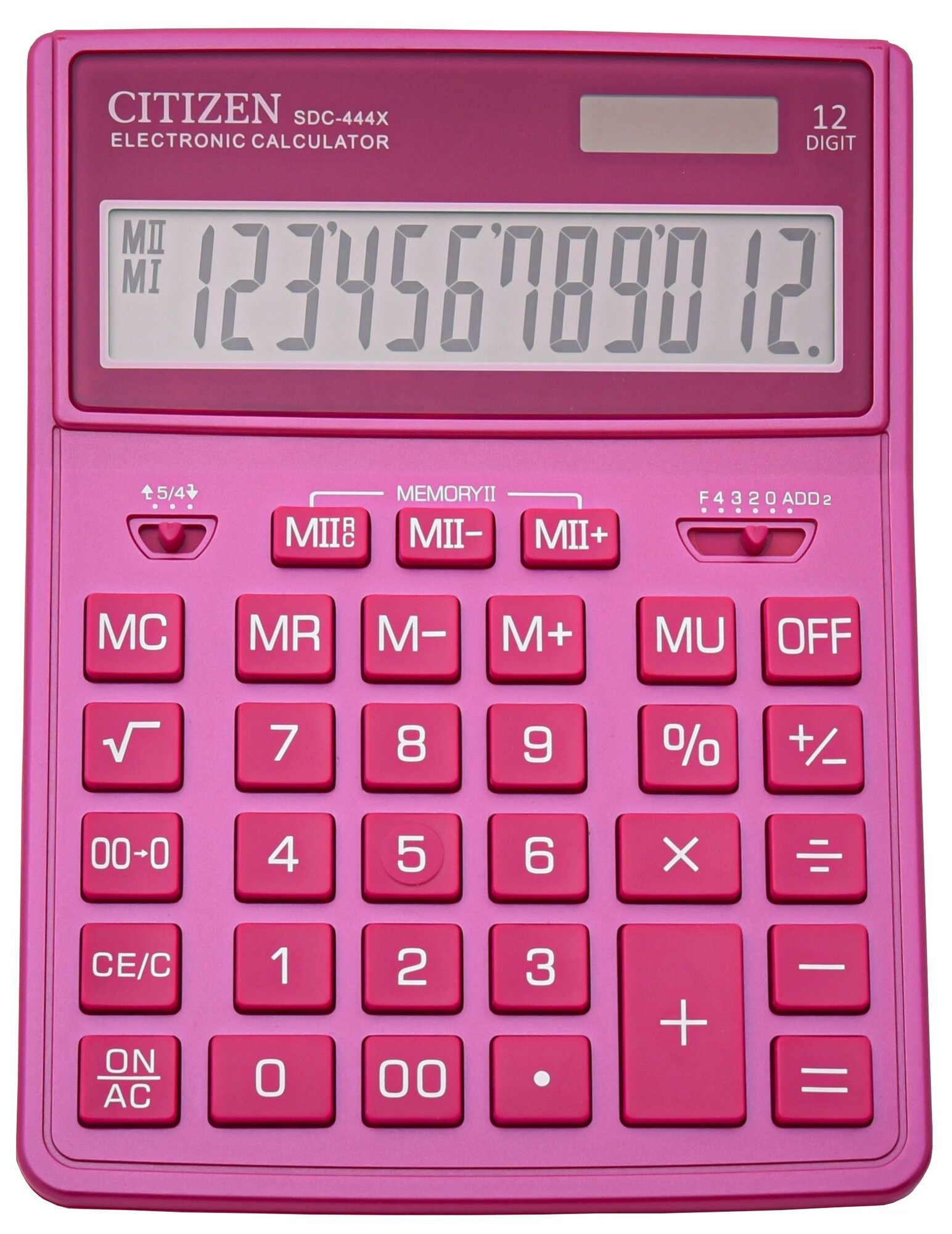 Калькулятор настольный Citizen SDC444XRPKE 12р дв. пит полноразмерный розов