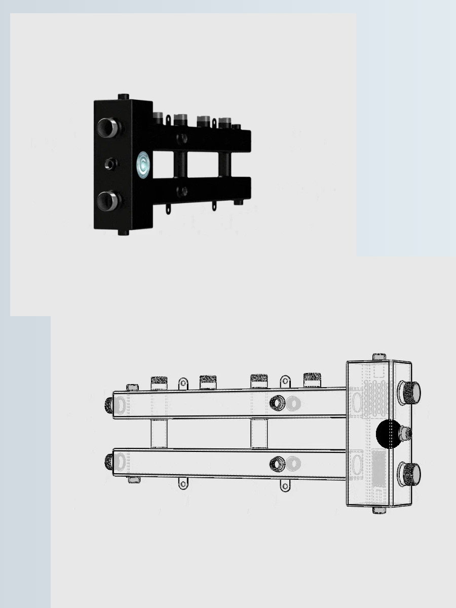 Разделитель гидравлический совмещенный с коллектором Север-М2+1 до 70 кВт — фото 1