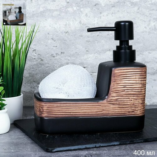 Диспенсер для моющего средства кухонный 400 мл с губкой 675₽