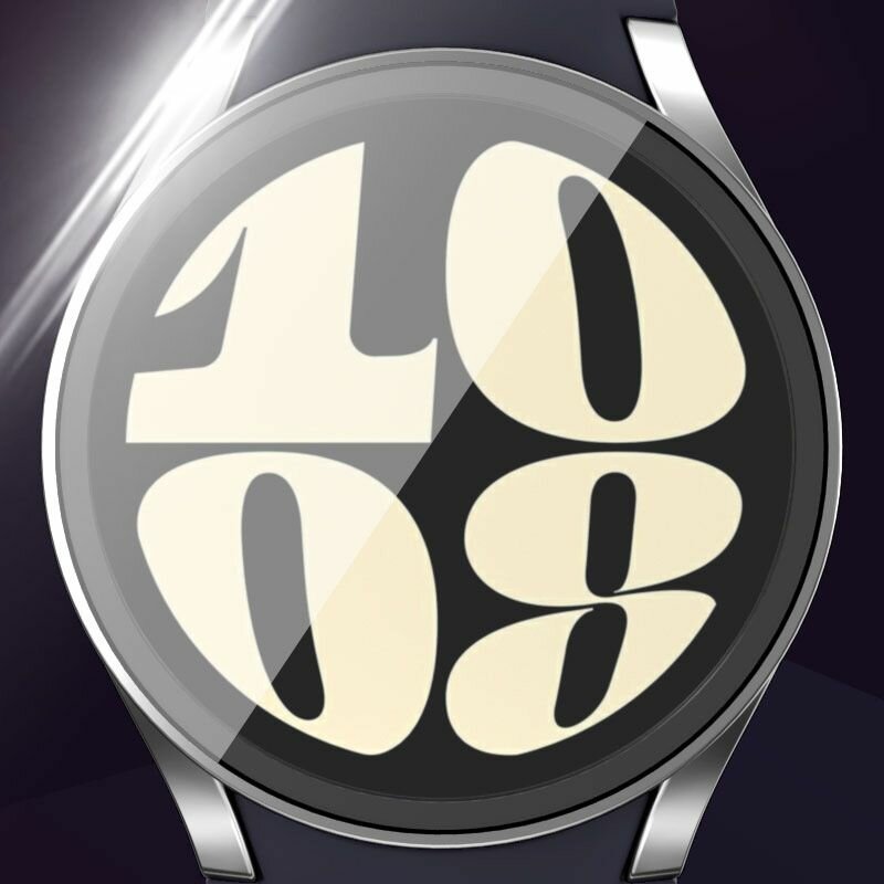 Защитный жесткий чехол с встроенным закаленным стеклом для Samsung Galaxy Watch7 44мм - черный — фото 1