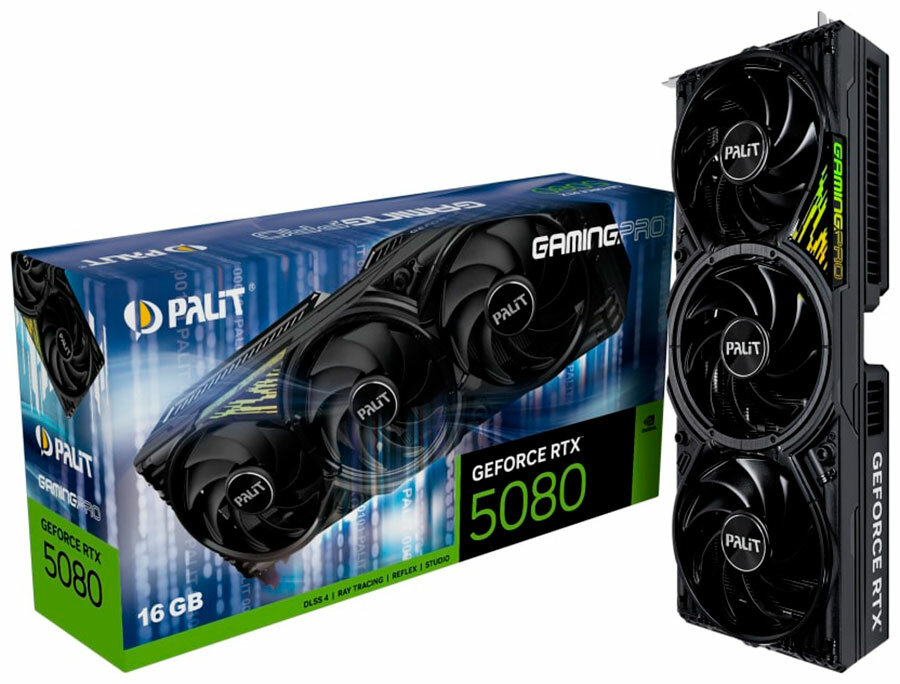 Видеокарта Palit GeForce RTX 5080 GAMINGPRO 16Gb (NE75080019T2-GB2031A)