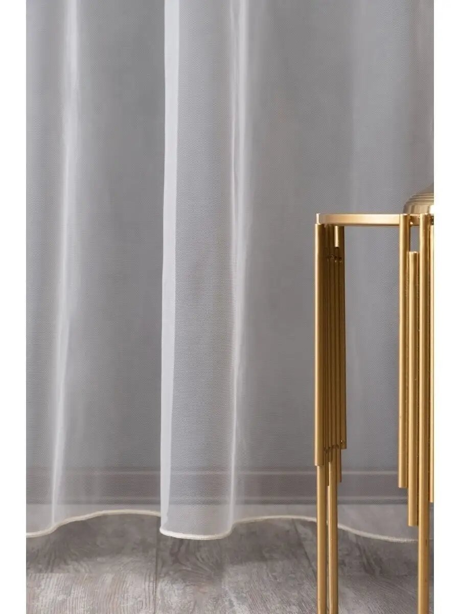 Тюль SANPA HOME сетка в гостиную и спальню 300х280см-1шт, шторная лента — фото 1