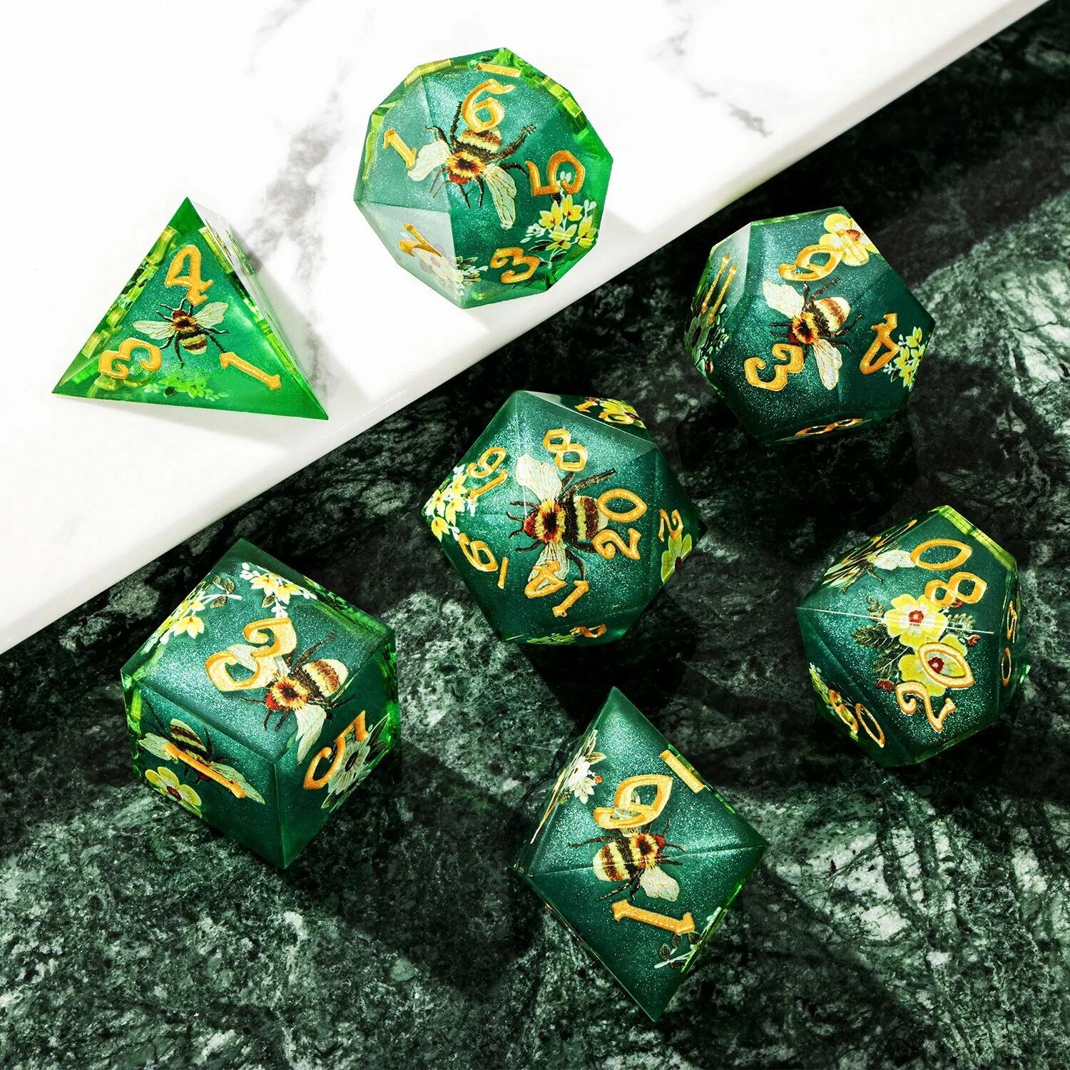 Двухслойные кубики для ролевых игр White Plum Blossom MH-04