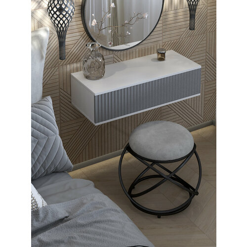 фото Пуф орбита на металлическом каркасе дакота/черный regent style