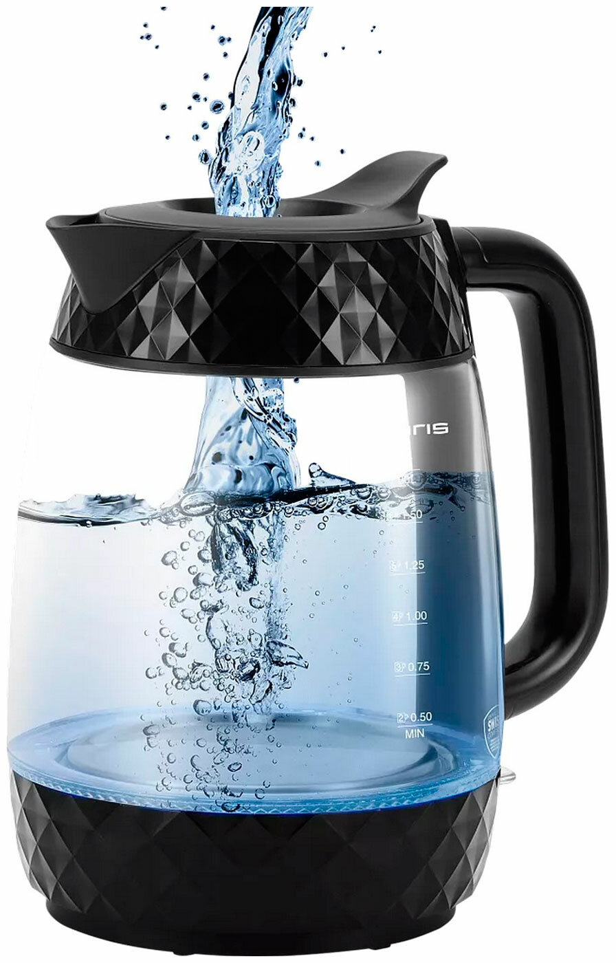 Чайник электрический Polaris PWK 1809CGL Water Way Pro, черный