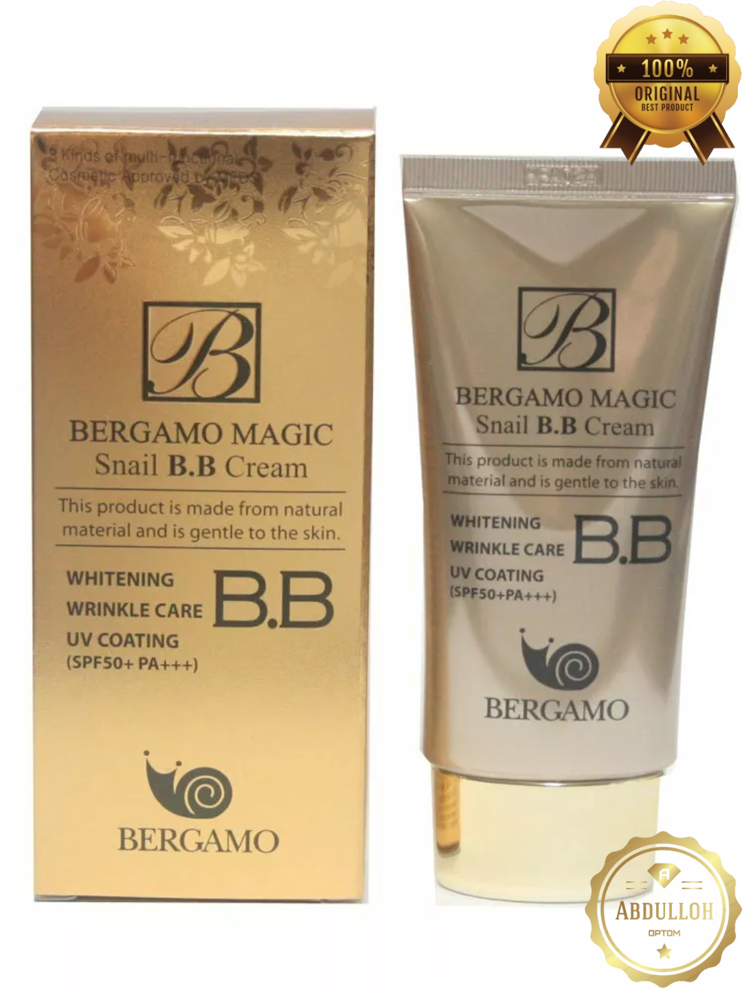 Тональный крем для лица, Bergamo BB, матирующий, увлажняющий, осветляющий, с SPF, 50 мл