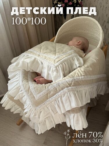 Изображение товара Конверт на выписку для новорожденных 100*100 см , детское одеяло-плед