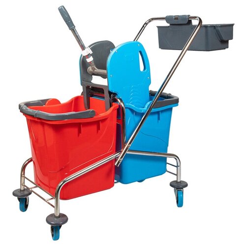Тележка уборочная двухведерная, 2х25л с отжимом Mimoza СК753 Uctem Plas металлическая