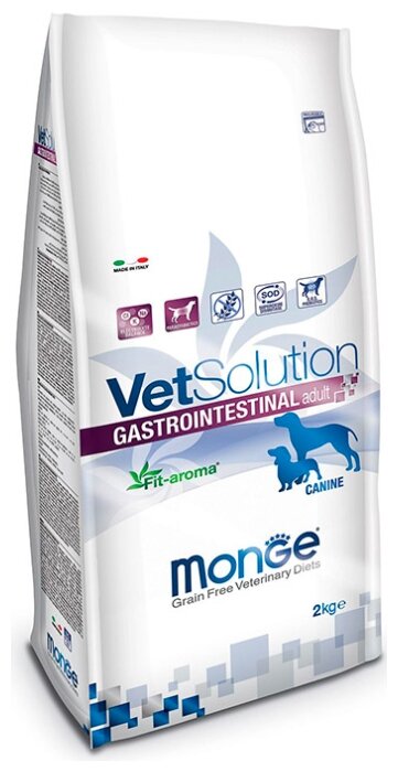 Сухой лечебный корм для собак при заболеваниях ЖКТ MONGE VetSolution Gastrointestinal Adult Dog 2 кг