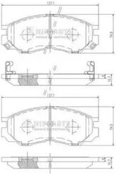 Дисковые тормозные колодки передние NIPPARTS J3605035 для Mitsubishi L300, Mitsubishi L400, Mitsubishi Delica (4 шт.)