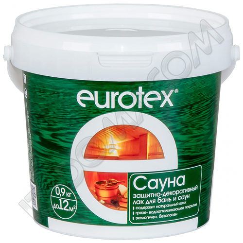 EUROTEX Сауна . - Лак для стен, потолков и полов в банях и саунах (2.5 кг, бесцветный) zerwood для пола в банях и саунах бесцветный полуглянцевая 0 9 кг