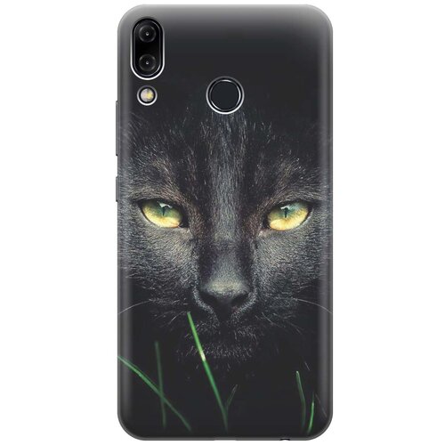 фото Силиконовый чехол на asus zenfone 5z (zs620kl) / асус зенфон 5 зет с принтом "кошка в темноте" gosso