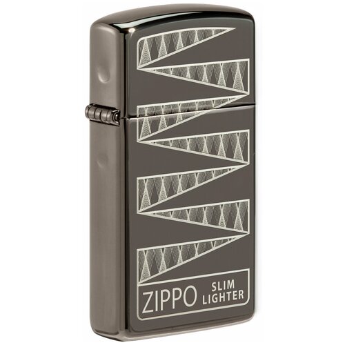 zippo slim зажигалка бензиновая black ice 1 шт 1 шт 43 г Коллекционная оригинальная бензиновая зажигалка ZIPPO Slim® 49709 65th Anniversary Collectible с покрытием Black Ice ®