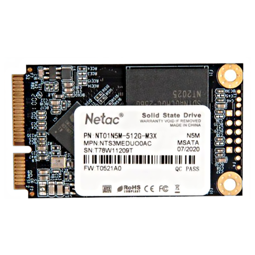 Твердотельный накопитель Netac N5M 512 ГБ mSATA NT01N5M-512G-M3X