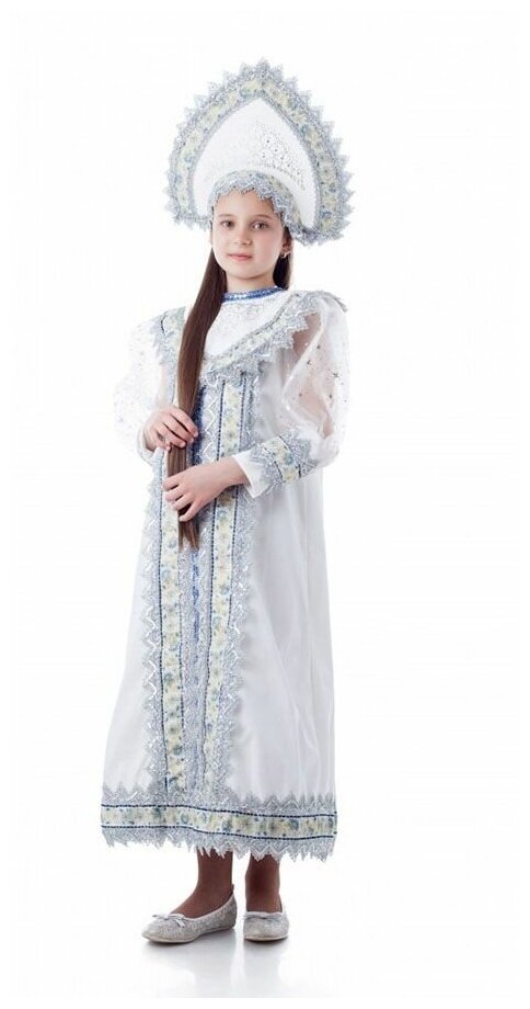 Карнавальный костюм снегурочки Сударыня, рост 122 см, Батик 1201-122-64