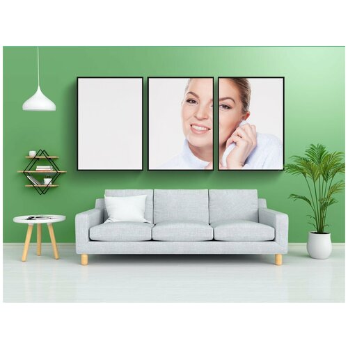 фото Набор модулных постеров для интерьера "женщина, красивая, банный халат" 60x90 см. в тубусе, без рамки lotsprints