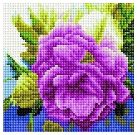 Алмазная мозаика Лиловая роза PaintBoy 20x20 см.