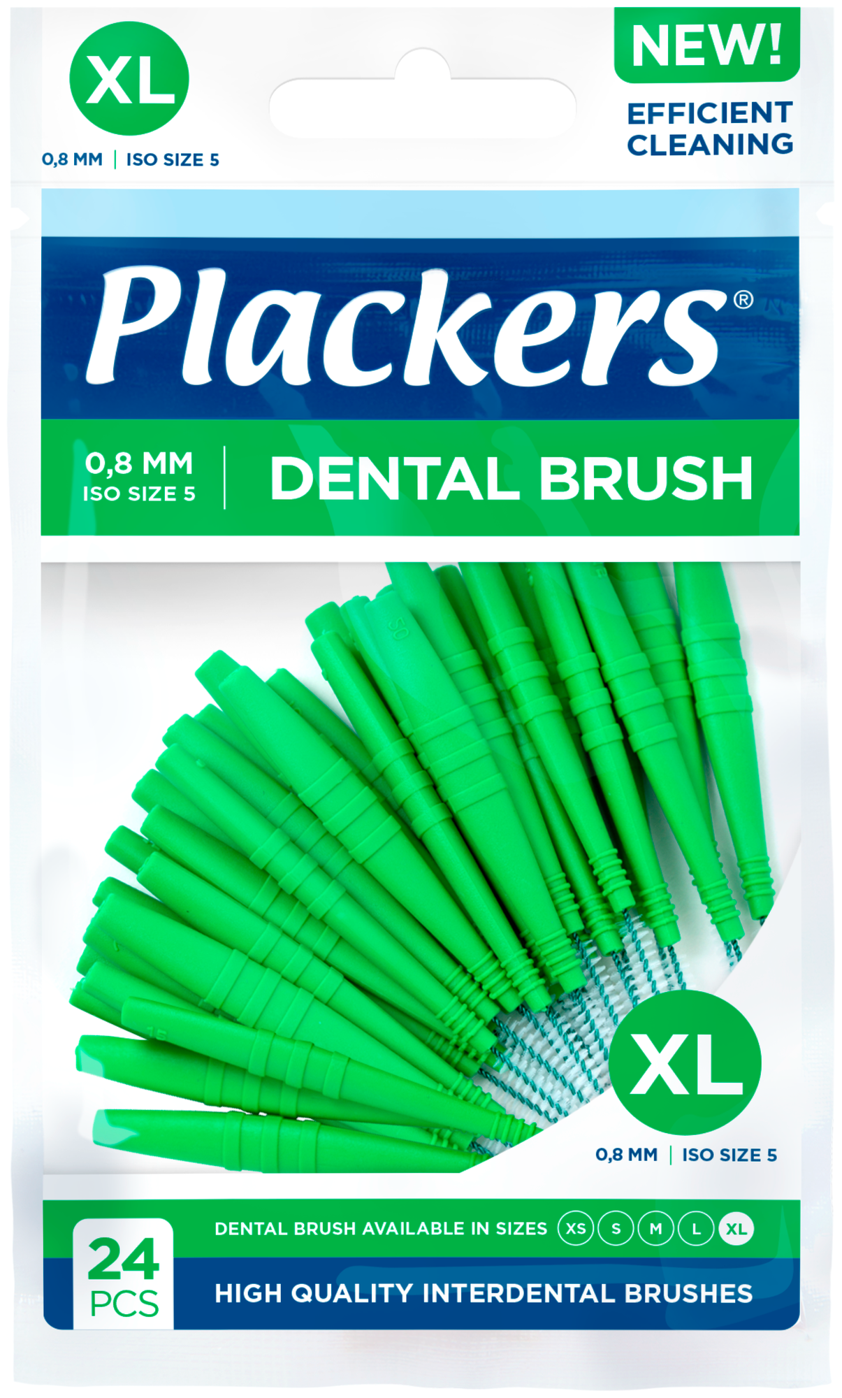 Межзубные ершики Plackers Dental Brush XL, 0,8 мм (24 шт.)