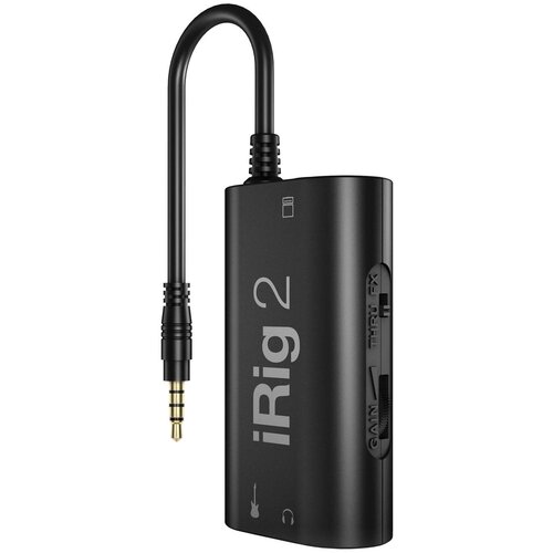 Аудиоинтерфейс для гитары IK Multimedia iRig 2 IP-IRIG2-PLG-IN (Black) ik multimedia iloud micro monitor white