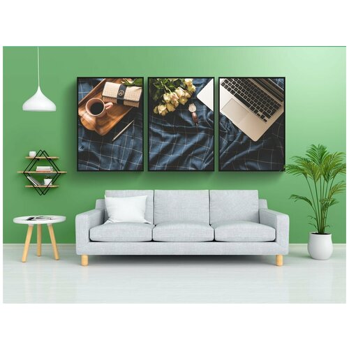 фото Набор модулных постеров для интерьера "домашний офис, работай, учить" 60x90 см. в тубусе, без рамки lotsprints