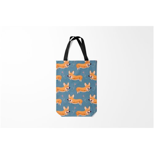 фото Сумка-шоппер / 31х42 см / собаки / вельш корги с бабочкой burnettie