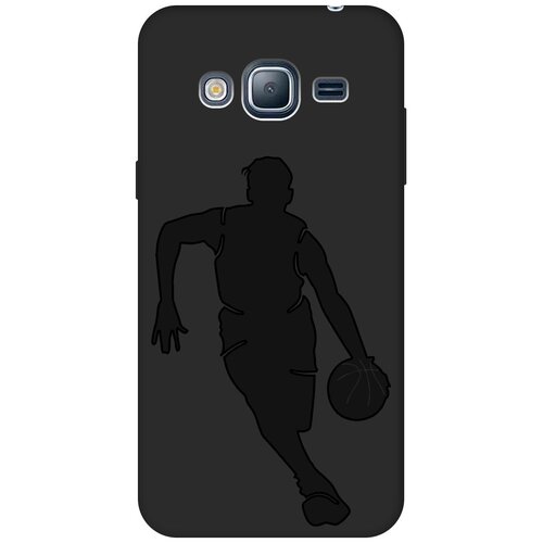 Матовый чехол Basketball для Samsung Galaxy J3 (2016) / Самсунг Джей 3 2016 с эффектом блика черный