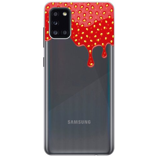 фото Силиконовый чехол на samsung galaxy a31 / самсунг а31 с 3d принтом "jam" прозрачный gosso
