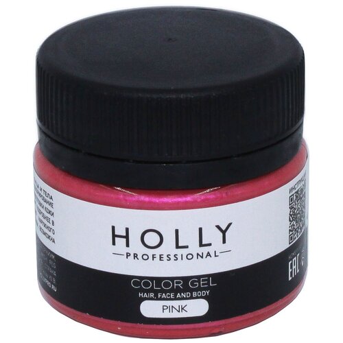 Holly Professional Грим на гелевой основе / краска для лица, волос и тела Color Gel Pink