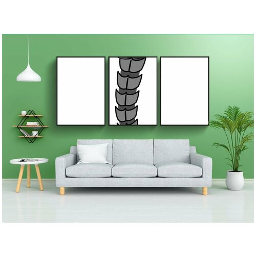фото Набор модулных постеров для интерьера "головной мозг, колумна позвоночная, узкий" 60x90 см. в тубусе, без рамки lotsprints