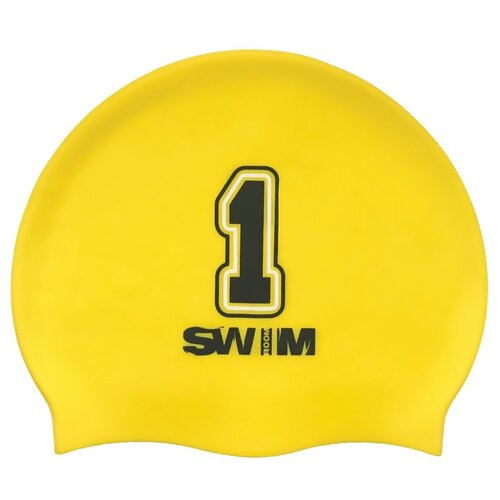 фото Силиконовая шапочка для плавания swimroom "номер 1"? цвет желтый