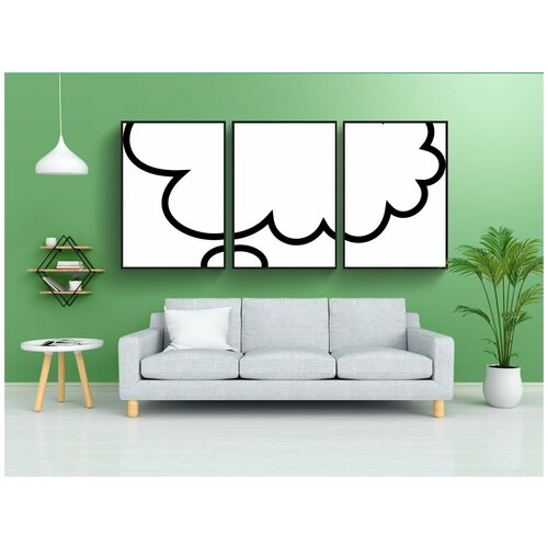 фото Набор модулных постеров для интерьера "облако, белый, мышление" 60x90 см. в тубусе, без рамки lotsprints