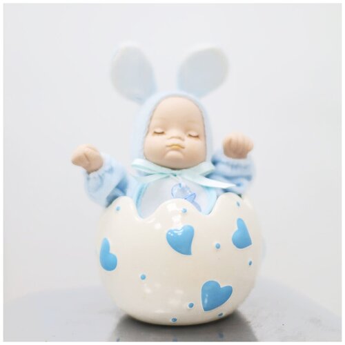 Музыкальная шкатулка Малыш с голубыми сердечками