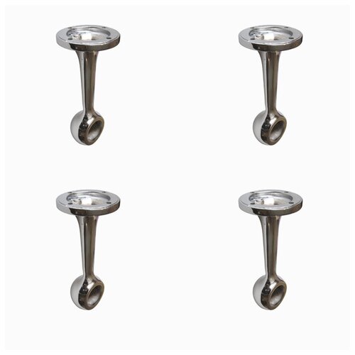 Держатель трубы d25 дистанционный торцевой, цвет - хром, гальваника, 4 шт.