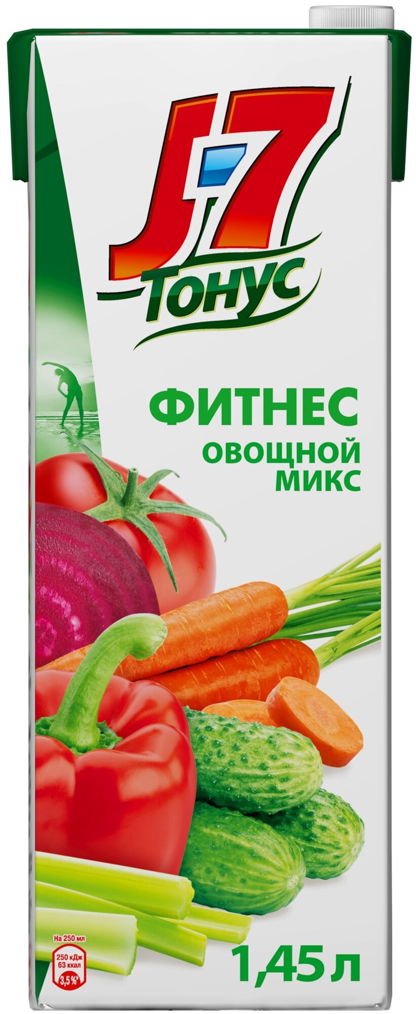 Напиток сокосодержащий J-7 Тонус Смесь овощей 1,45 л(товар продается поштучно) - фотография № 1