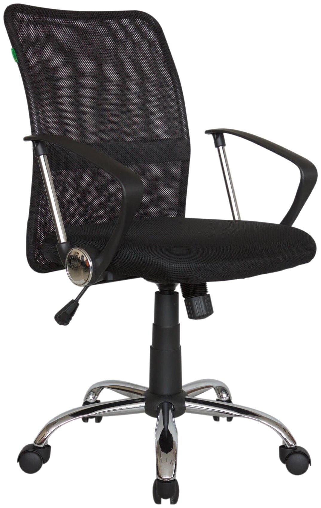 Кресло офисное Riva Chair RCH 8075 Чёрная ткань/Чёрная сетка (DW-01)