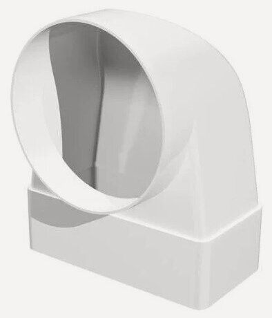 Изображение товара Соединитель угловой Era 90°, плоского воздуховода с круглым пластик, 60 х 204 мм/ D 150