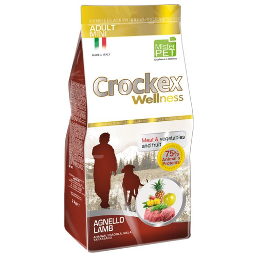 CROCKEX Wellness корм для взрослых собак малых пород, ягненок с рисом 2 кг (2 шт)