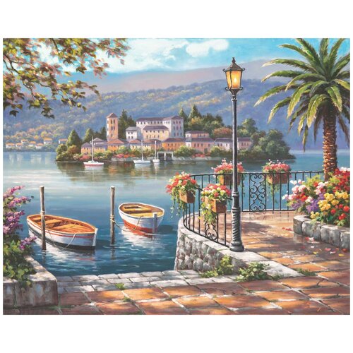 Алмазная мозаика Italiano 40х50 см Озеро Комо (31 цветов)